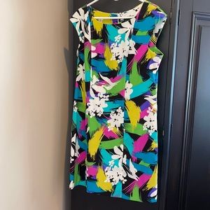 Vintage below knee cap sleeve dress